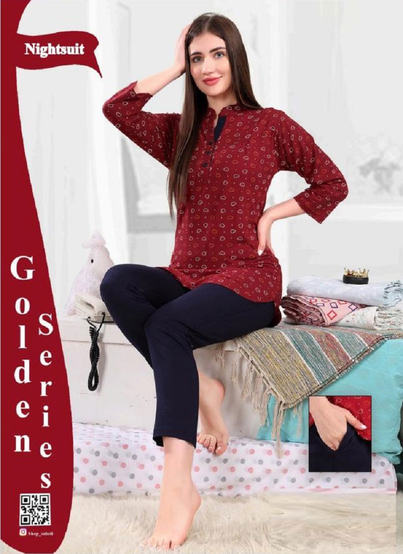 Saheli Placket Western Daily Wear Night Suit Catalog
